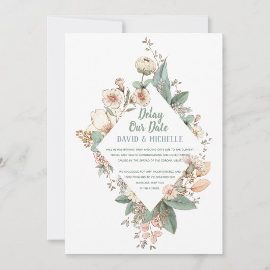 Faire-part Reporter notre rendez-vous | Report dû au Corona V (Devant)