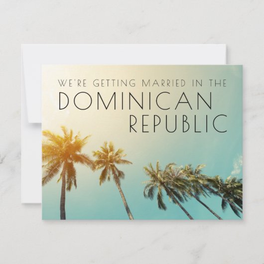 Faire-part République Dominicaine Mariage Enregistrer la date (Devant)