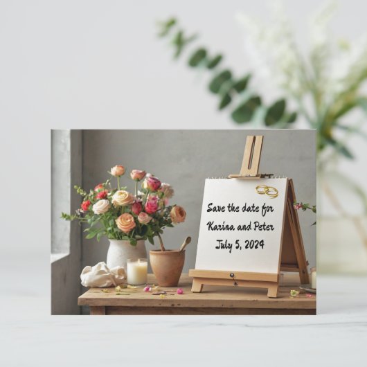 Faire-part Réservez la date (Debout devant)