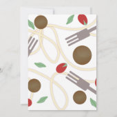 Faire-part Restaurant Spaghetti Dîner Diner Italien (Dos)