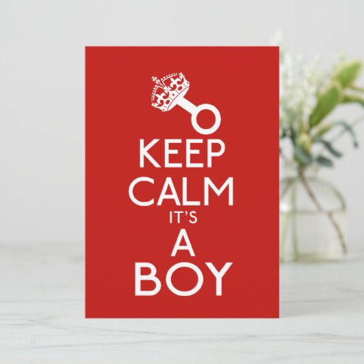Faire-part Restez Calme C'Est Un Garçon (Debout devant)