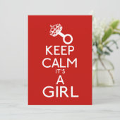 Faire-part Restez Calme C'Est Une Fille (Debout devant)