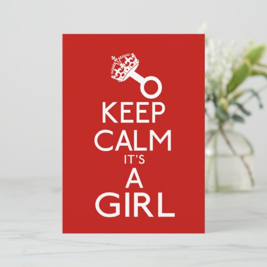 Faire-part Restez Calme C'Est Une Fille (Debout devant)