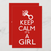 Faire-part Restez Calme C'Est Une Fille (Devant / Derrière)