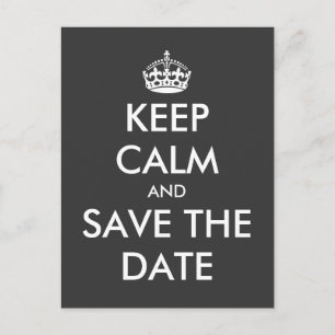 Faire-part Restez calme et enregistrez la carte postale date 
