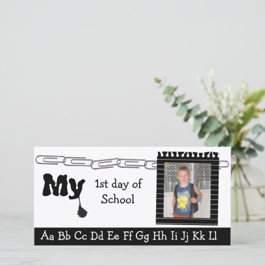 Faire-part Retour à l'école photo (Debout devant)