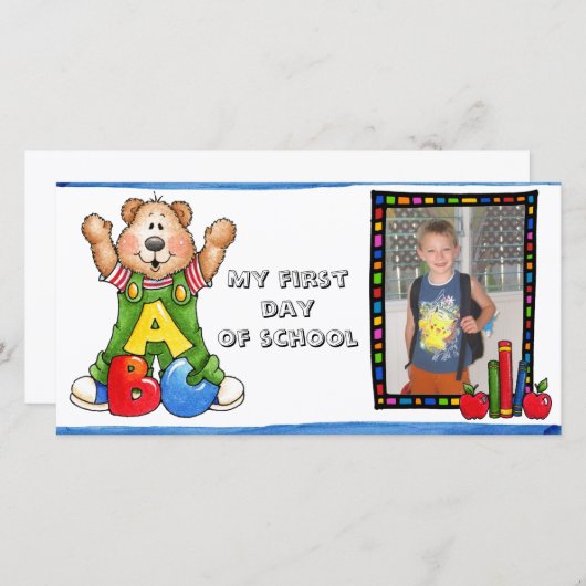 Faire-part Retour à l'école photo (Devant / Derrière)