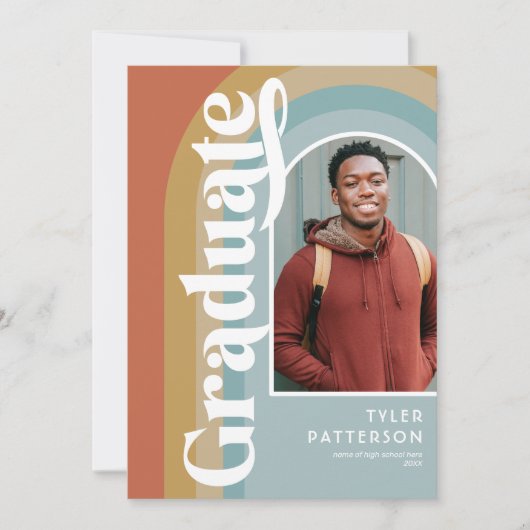 Faire-part Retro Arch Photo 2025 Graduation (Devant)