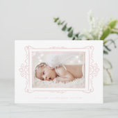 Faire-part retro blush moderne doodle cadre photo adoption (Debout devant)