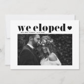 Faire-part Retro Bold Typographie Black Mariage Elopement (Devant)