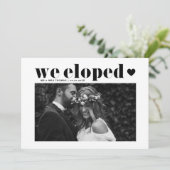Faire-part Retro Bold Typographie Black Mariage Elopement (Debout devant)