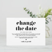 Faire-part Retro Bold Typographie noir Modifier la date (Debout devant)