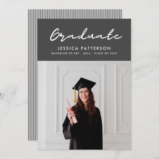 Faire-part Rétro Bright Graduate (Devant / Derrière)