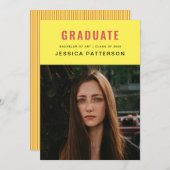 Faire-part Rétro Bright Graduate (Devant / Derrière)