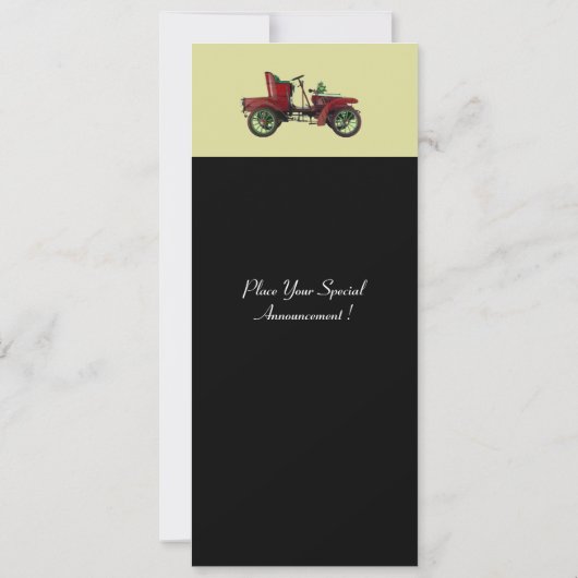 Faire-part RETRO CAR, AUTO RESTAURATION 2, rouge jaune noir (Dos)