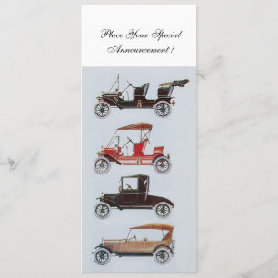 Faire-part RETRO CARS 2, RESTAURATION AUTOMATIQUE, bleu blanc