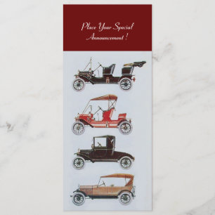 Faire-part RETRO CARS 2, RESTAURATION AUTOMATIQUE, bleu blanc