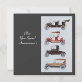 Faire-part RETRO CARS 2, RESTAURATION AUTOMATIQUE, gris blanc (Devant)