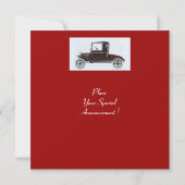 Faire-part RETRO CARS 2, RESTAURATION AUTOMATIQUE, rouge blan (Dos)