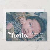 Faire-part Retro élégant Hello Baby photo Birth (Devant)