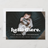 Faire-part Retro élégant Hello There Photo bébé Naissance (Devant)