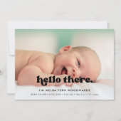 Faire-part Retro élégant Hello There Photo bébé Naissance (Devant)