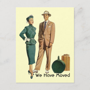 Faire-part Rétro emballé vers le haut de nous avons déplacé