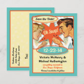 Faire-part Rétro Enregistrer la date Carte postale (Devant / Derrière)