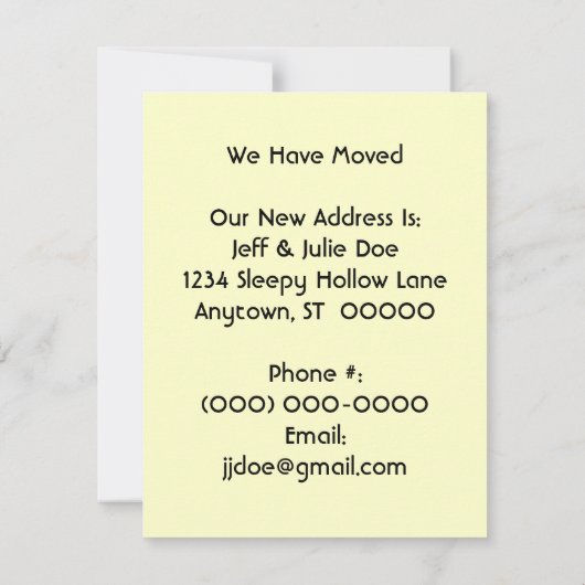 Faire-part Rétro est emballé Nous avons déménagé Annonce de d (Dos)