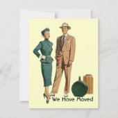 Faire-part Rétro fait ses valises Nous avons déménagé Annonce (Devant)