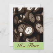 Faire-part Rétro Horloges C'est l'heure Gr8 rappels annonces (Devant)