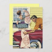 Faire-part Retro Maison Trouvée Nous avons Déménagé Annonce d (Devant / Derrière)