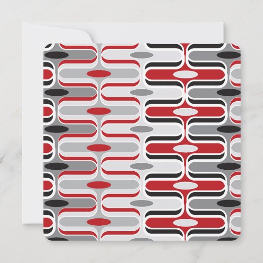Faire-part Retro Mod Red & Black Ogee 2 Diplôme photo (Dos)