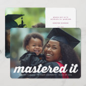 Faire-part RETRO moderne maîtrisé Il 2 Diplôme photo (Devant / Derrière)