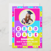 Faire-part Retro Neon Graduate Photo Graduate (Devant)
