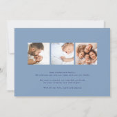 Faire-part retro pastel bleu moderne cadre photo Adoption (Dos)