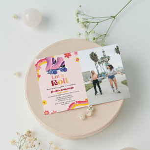 Faire-part Retro Patinage super Jumeau de glace Anniversaire 