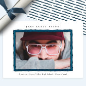 Faire-part Retro Photo Blue Frame Graduation High School