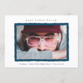 Faire-part Retro Photo Blue Frame Graduation High School (Devant)