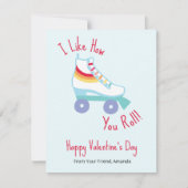 Faire-part Retro Rainbow Roller Skate de classe Valentine (Devant)