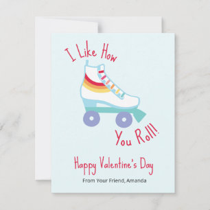 Faire-part Retro Rainbow Roller Skate de classe Valentine