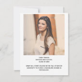 Faire-part Retro Red Script Unique Graduate Photo Graduate Gr (Dos)