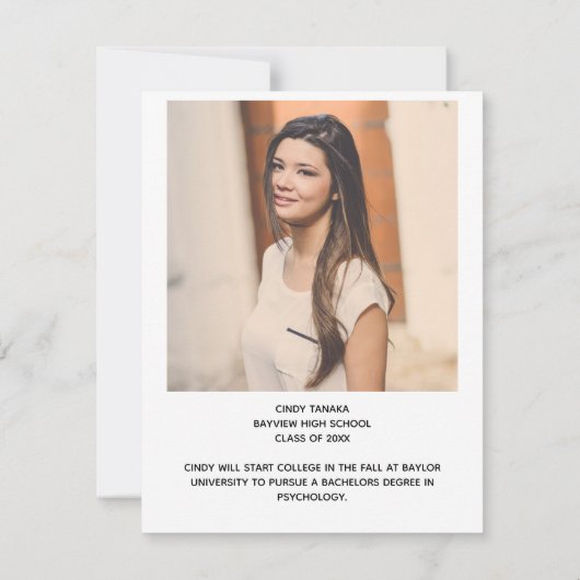 Faire-part Retro Red Script Unique Graduate Photo Graduate Gr (Dos)