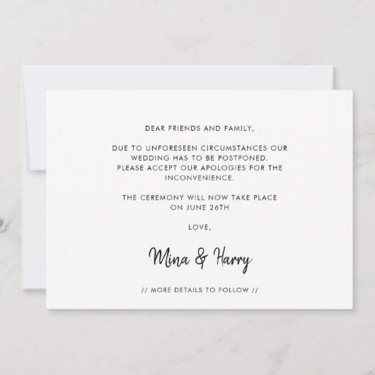 Faire-part Retro script Love est le mariage patient mise à jo (Dos)
