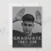 Faire-part Retro simple une graduation photo (Devant)