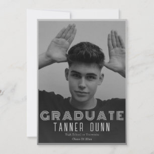 Faire-part Retro simple une graduation photo