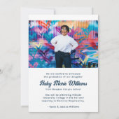 Faire-part Retro tendance personnalisée Deux diplômes photo (Dos)