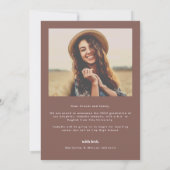 Faire-part Retro Typographie Photo Graduation (Dos)