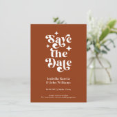 Faire-part Retro Typography Photo Wedding Save The Date (Debout devant)