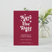 Faire-part Retro Typography Photo Wedding Save The Date (Debout devant)